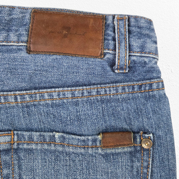 7FAM Medium Wash Mid Rise Tapered Skinny Jeans Youth 7 for all mankind Size 14 - Picture 7 of 8